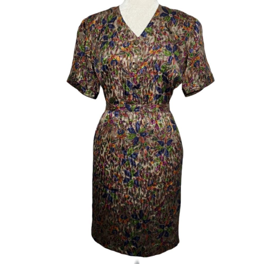 VINTAGE 70s/80s handmade two piece floral skirt and top set M‎